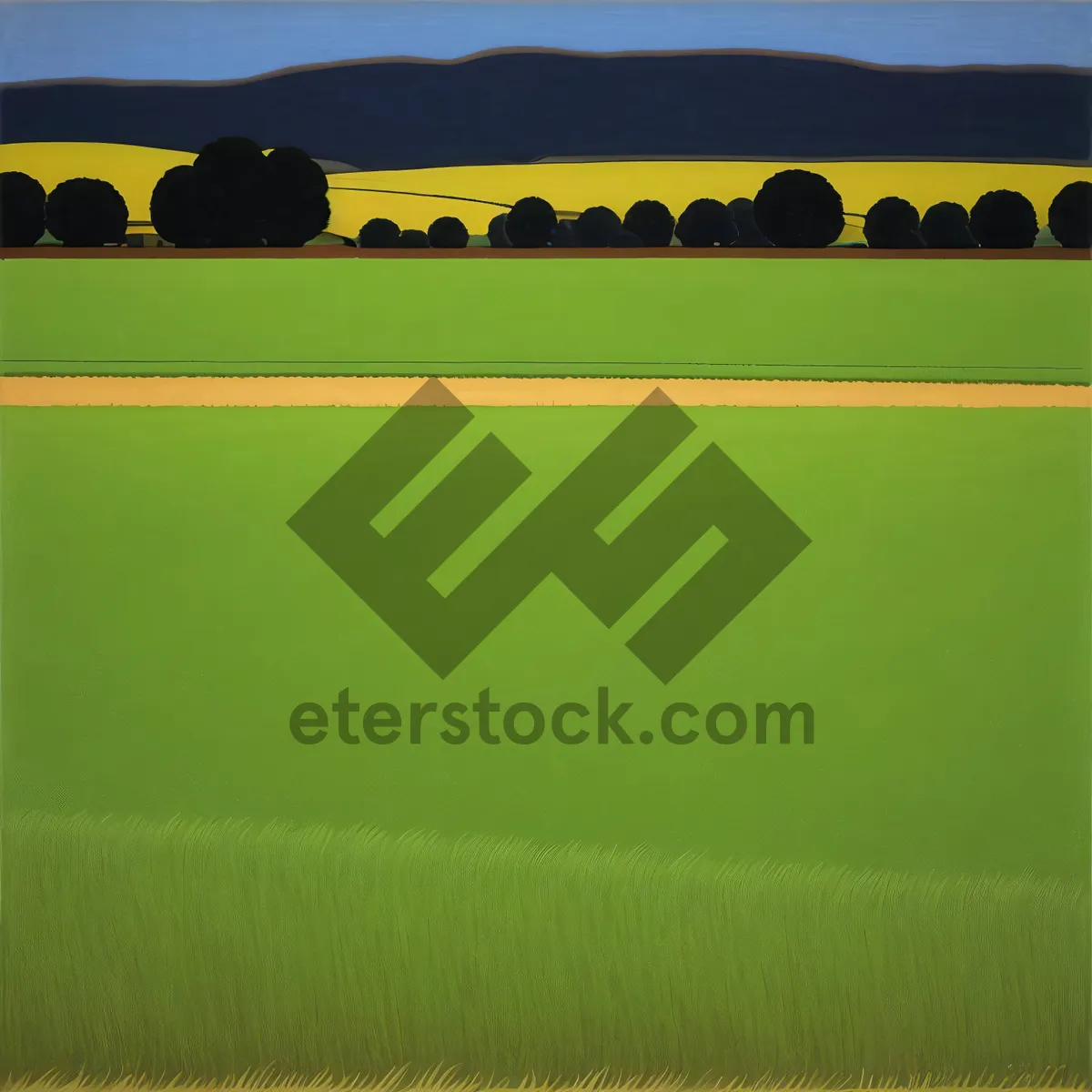 Picture of Rural Meadow Bliss – Serene Landscape with Hay Fields