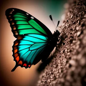 Colorful Monarch Butterfly Resting on Flower Petals