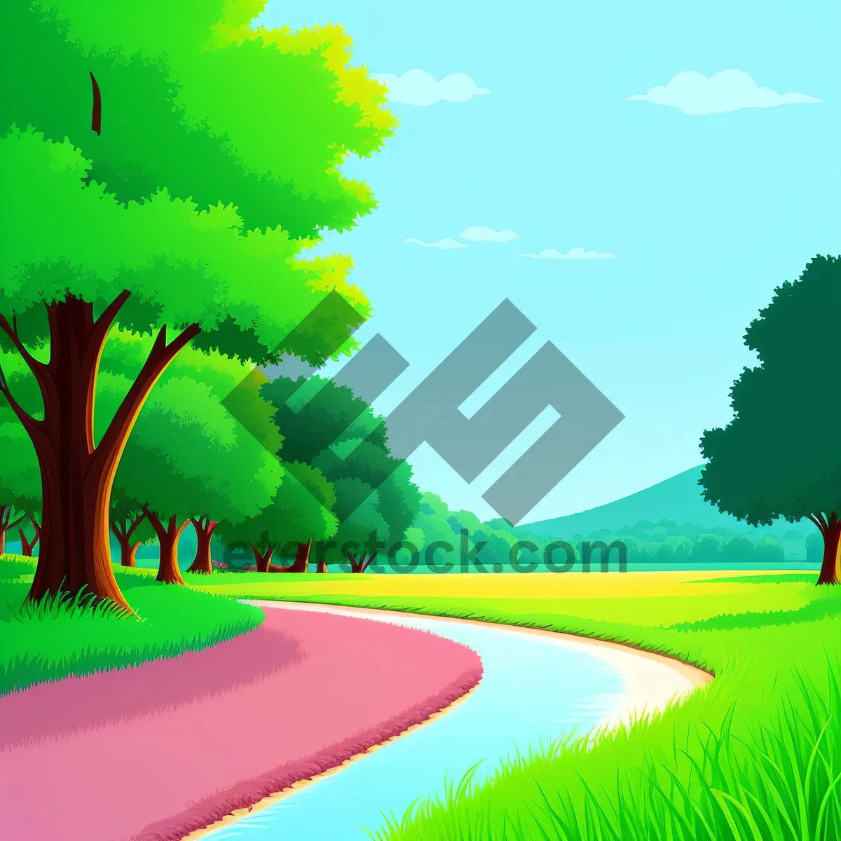 Picture of Serene Summer Countryside Landscape