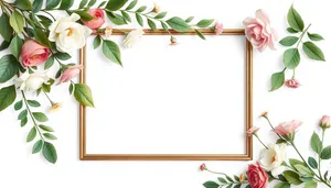 Vintage floral plant decoration card design frame