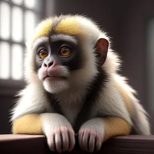 Cute Wild Primate Monkey in Safari