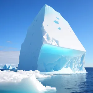 Frozen Majesty: Iceberg Enveloped by Winter Scenery.