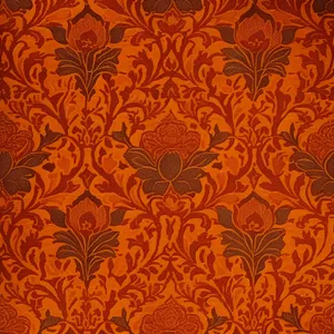 Vintage floral swirl pattern wallpaper in baroque style.