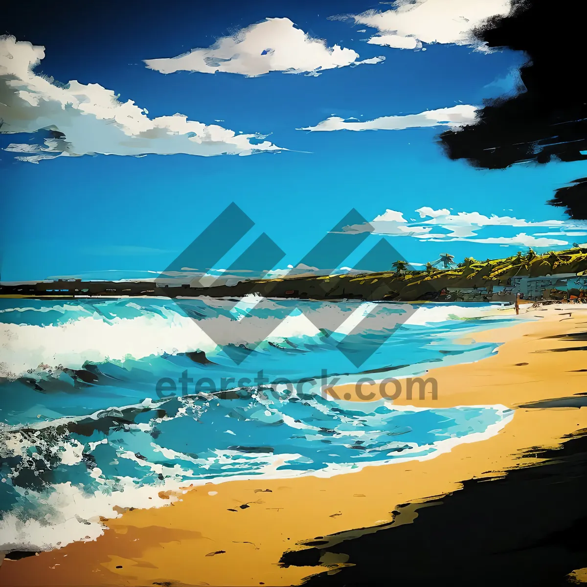 Picture of Idyllic Summer Sunset on Tropical Beach