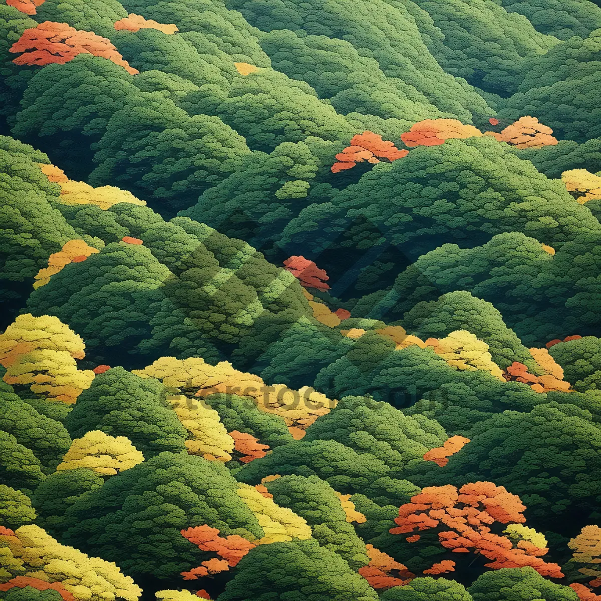 Picture of Mountain Landscape with Trees and Rocks