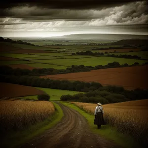 Scenic Countryside Landscape with Rolling Hills