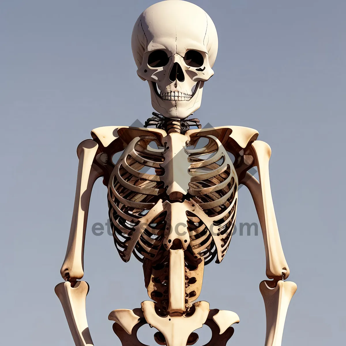 Picture of Deadly Skeletal Figure in Horror Cartoon Pose