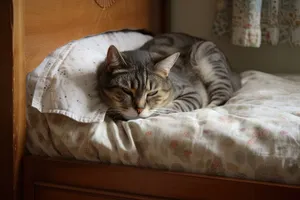 Fluffy Tabby Cat with Big Eyes