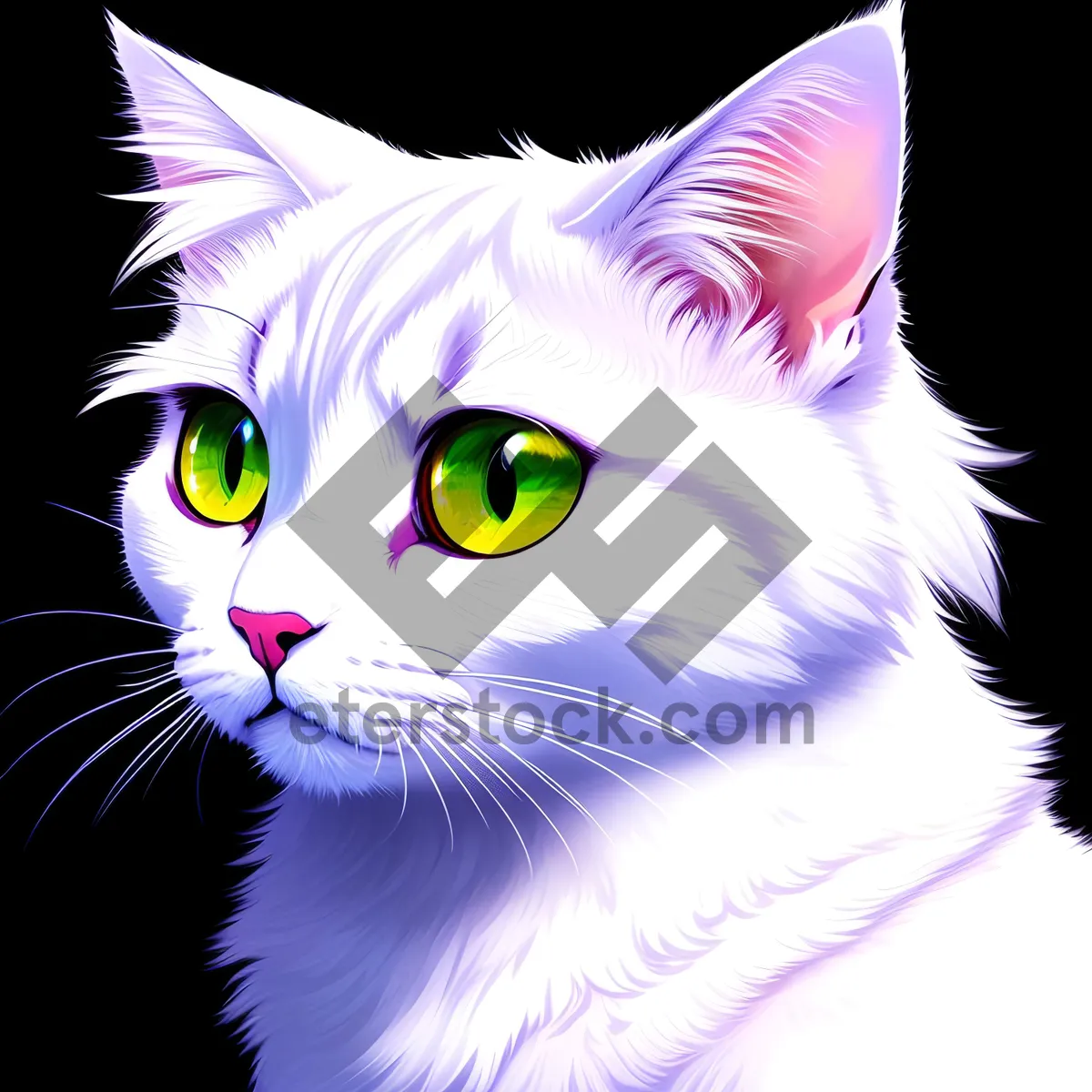 Picture of Curious Kitty with Fluffy Whiskers and Adorable Eyes