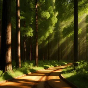 Serene Summer Scenery: Woods and Sunlight