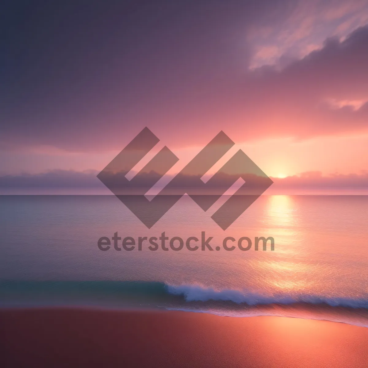 Picture of Golden Horizon - Serene Sunset Reflecting on the Ocean