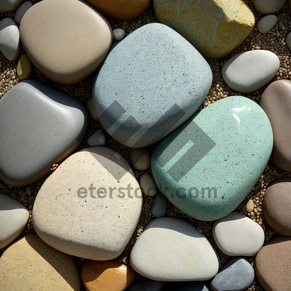 Picture of Natural Stone Pebble Texture Close-Up