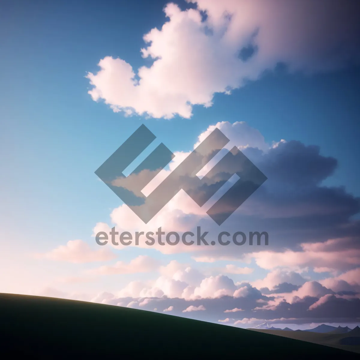 Picture of Vibrant Summer Sky with Fluffy Clouds