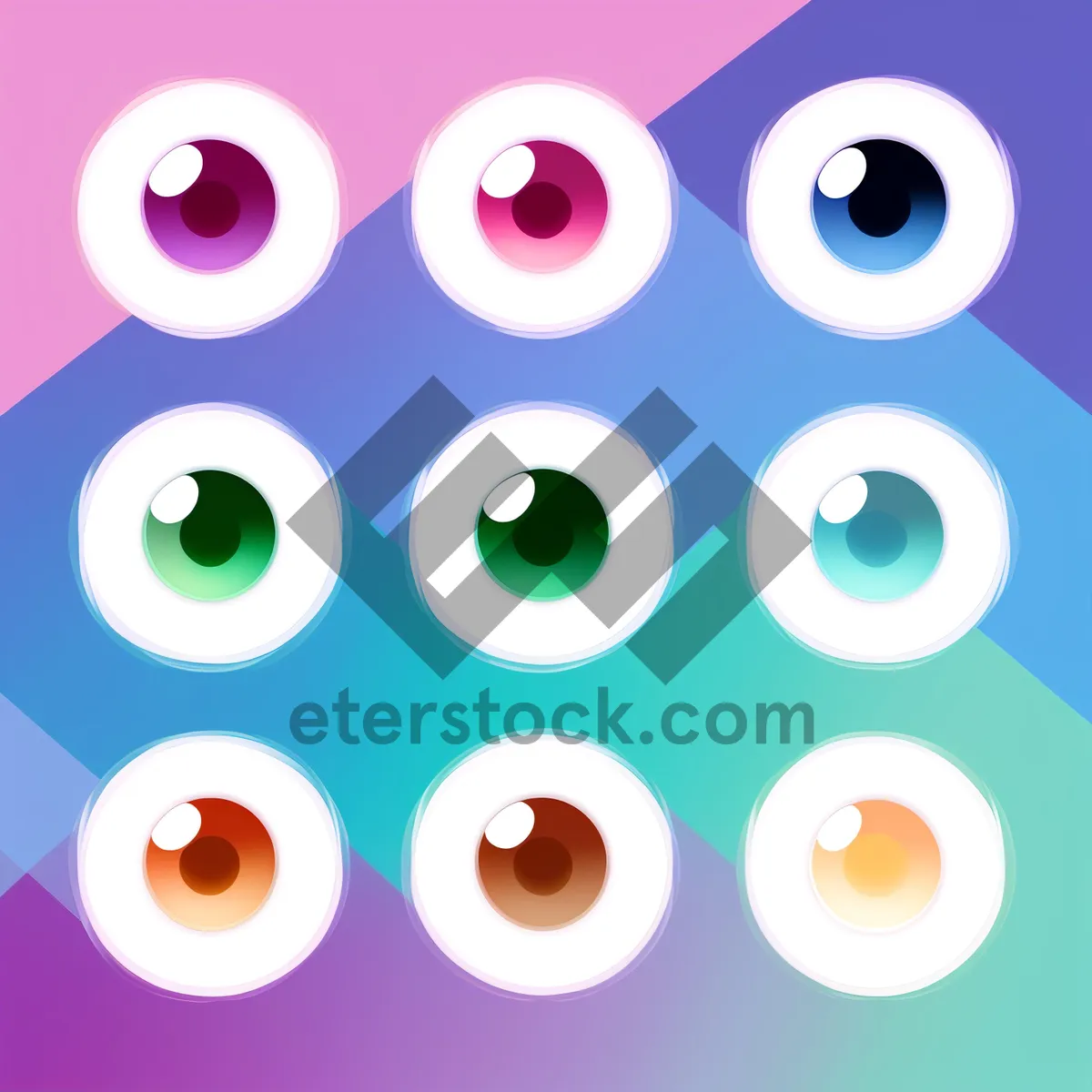 Picture of Colorful Circular Pattern on Retro Stationery
