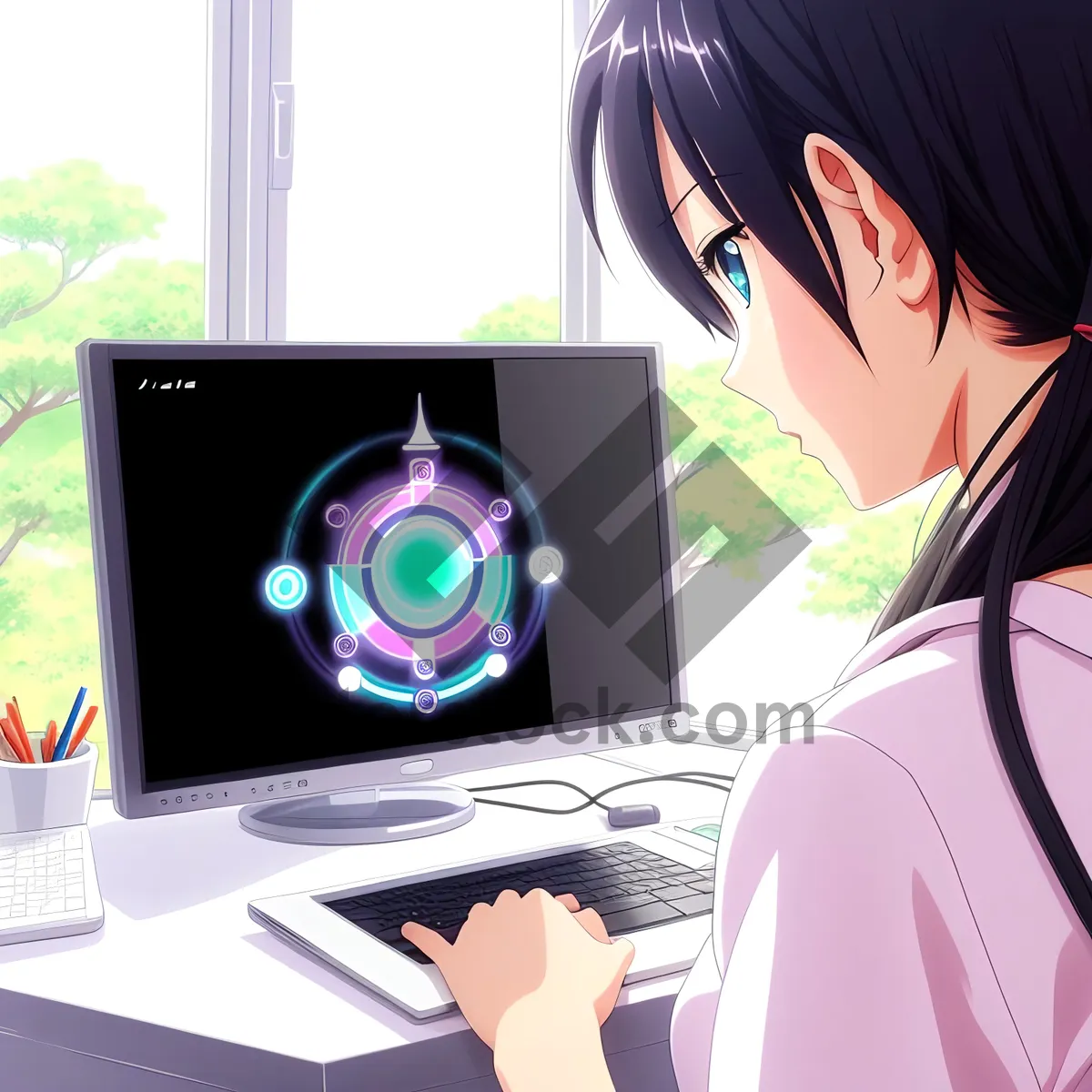 Picture of Success-driven executive working on laptop in modern office