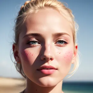 Radiant Beauty: Model's Close-up Skincare Portrait