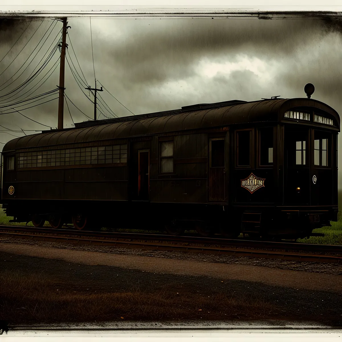 Picture of Vintage Electric Locomotive at Railway Station