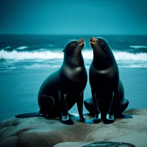 Playful Sea Lion Enjoying Ocean Swim