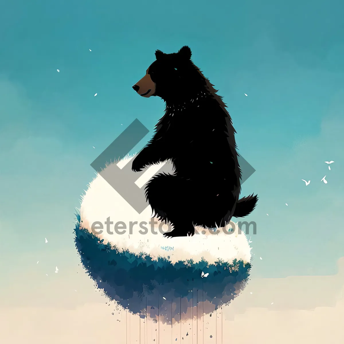 Picture of Winter Wonderland Shepherd Dog Silhouette