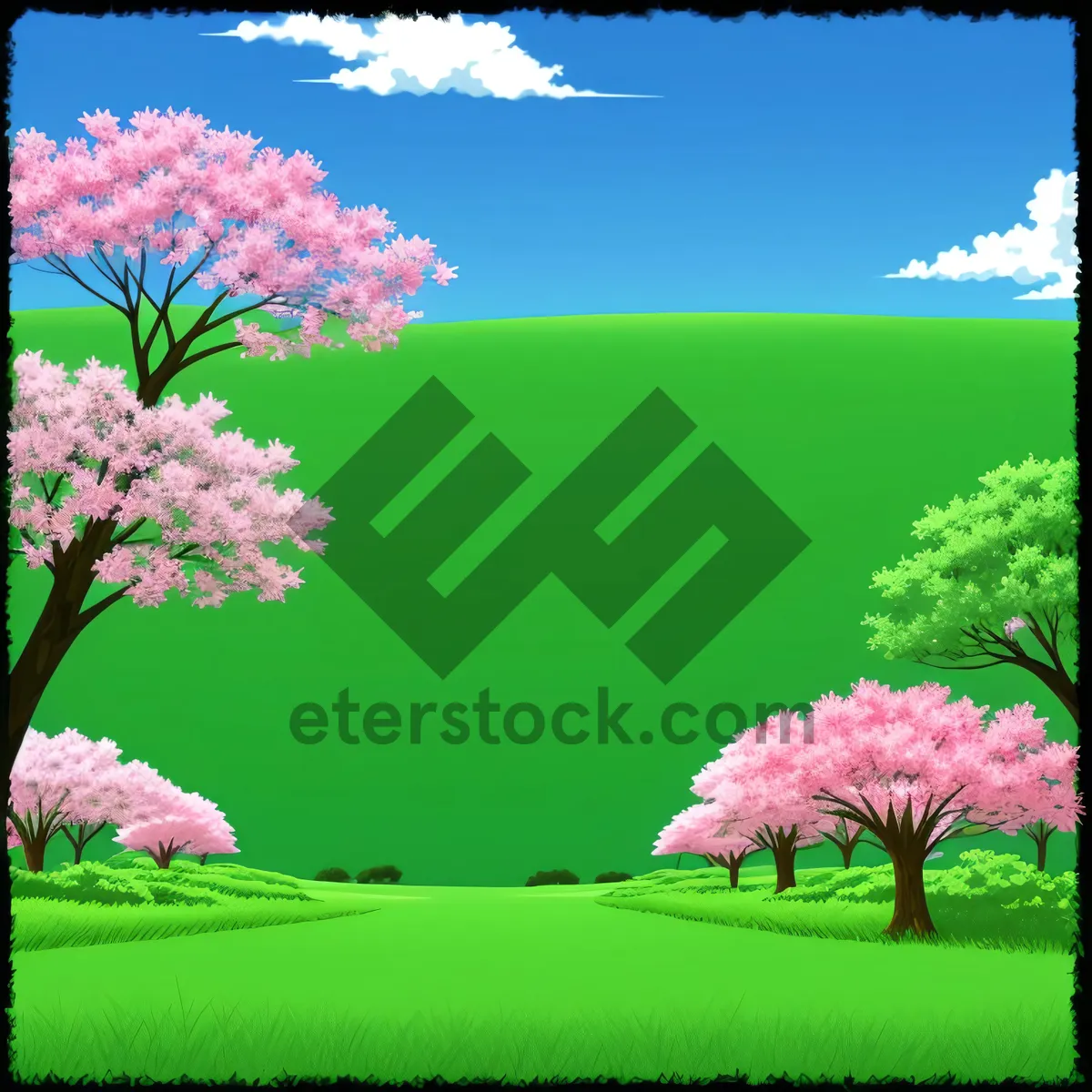 Picture of Purple Blossoming Flowers in Vibrant Garden Landscape