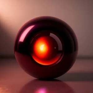 Glossy 3D Laser Button Icon with Orange Circle