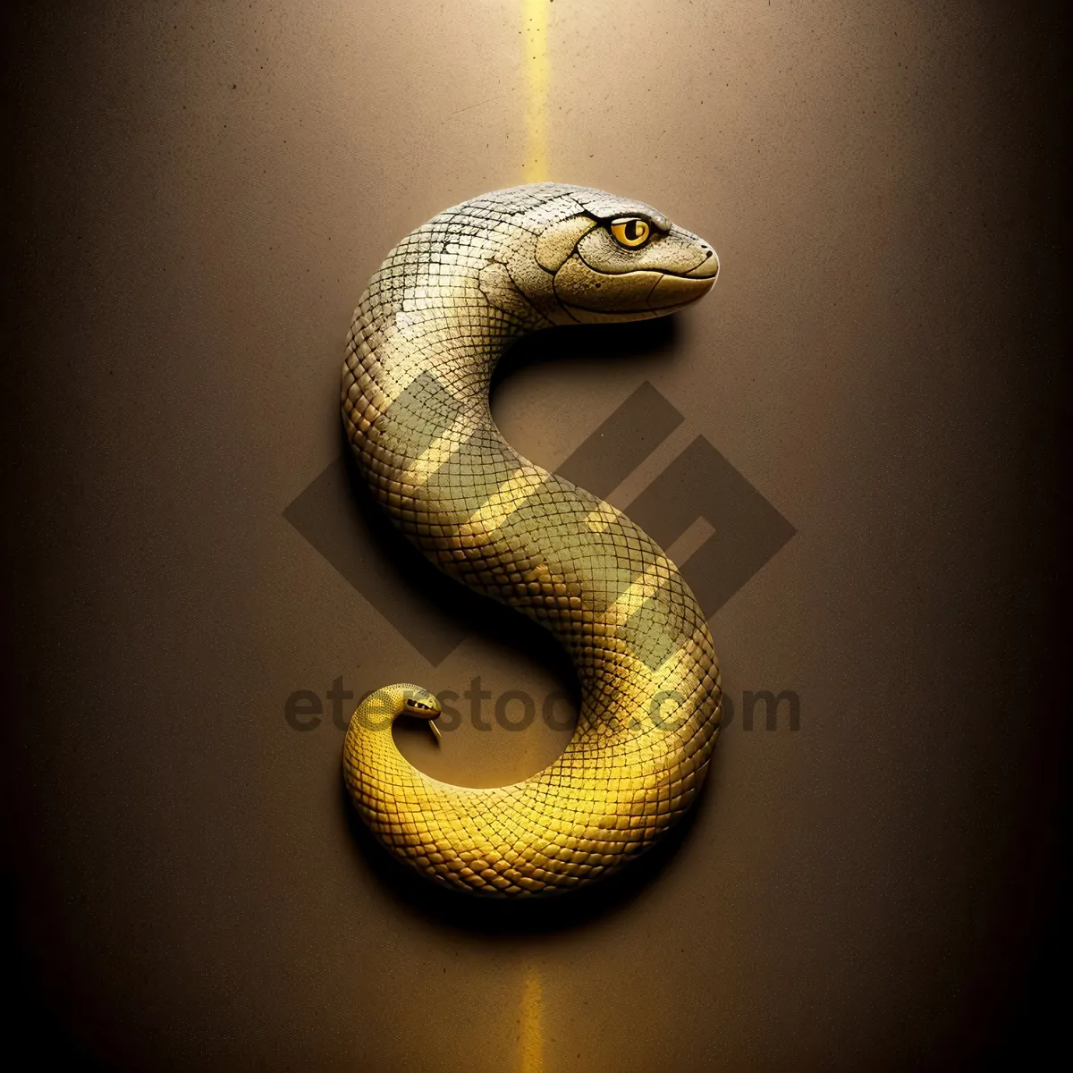 Picture of Menacing Venomous Viper Slithering in Darkness