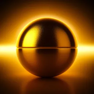 Shiny Glass Button Icon Sphere with Bright Orange Reflection