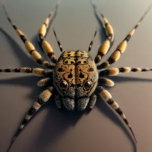 Black and Gold Garden Spider Close-up