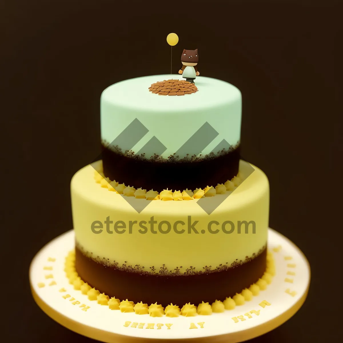 Picture of Decadent Chocolate Cream Cake with Polka Dot Decoration