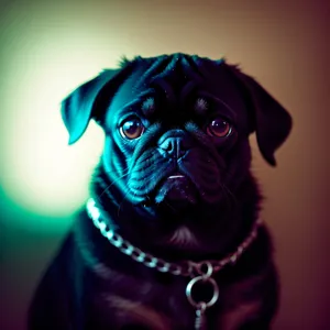 Adorable Pug Puppy in Studio Portrait