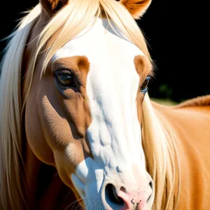 Majestic Brown Stallion in Rural Meadow