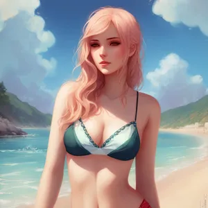 Stunning Beach Babe in Gorgeous Swimsuit