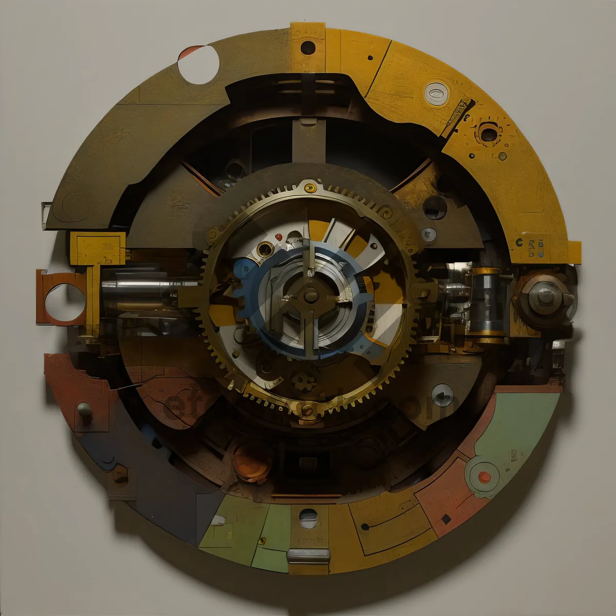 Picture of Clock mechanism with metal clutch and hairspring spiral.