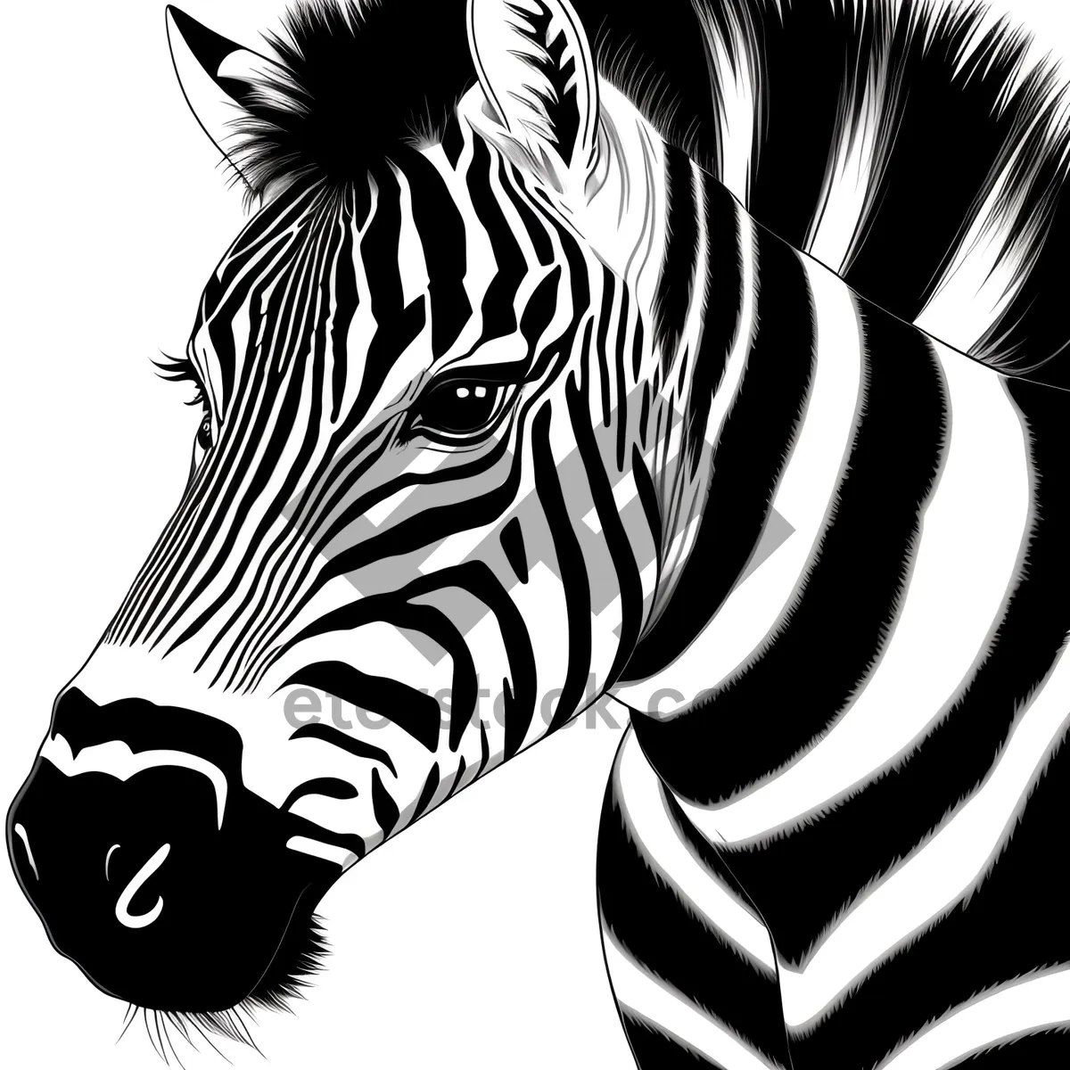 Picture of Zebra in the Wild: Striped Equine in Natural Habitat.