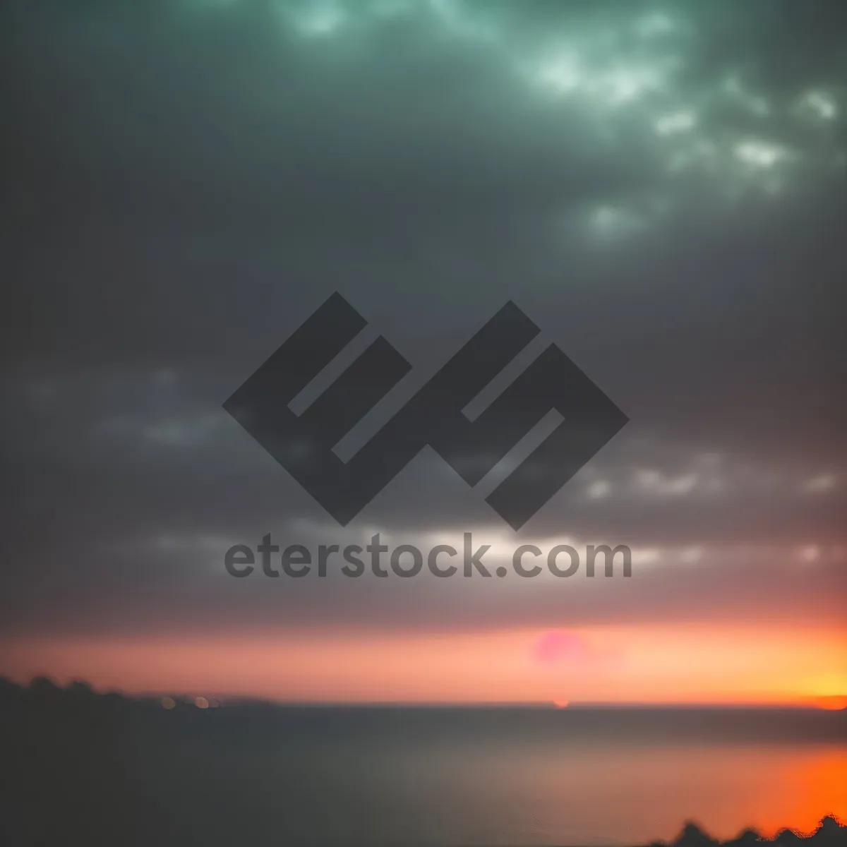 Picture of Vibrant Sunset Sky Over Serene Ocean