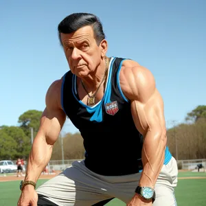 Happy Male Golfer Enjoying Outdoor Sport Activity