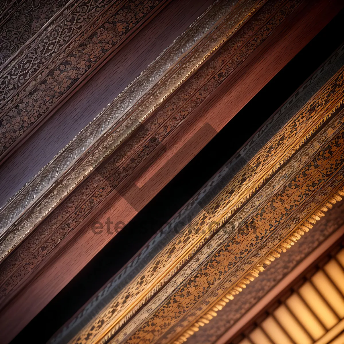 Picture of Upright Piano: Textured Keyboard Instrument in Harpsichord Style