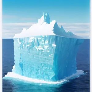 Wintry Arctic Glacier Melting Into Icy Sea