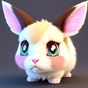 Fluffy Bunny: Cute Easter Pet with Funny Ears