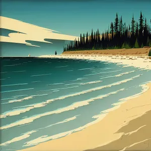 Tranquil Tropical Beachscape with Vibrant Blue Waves