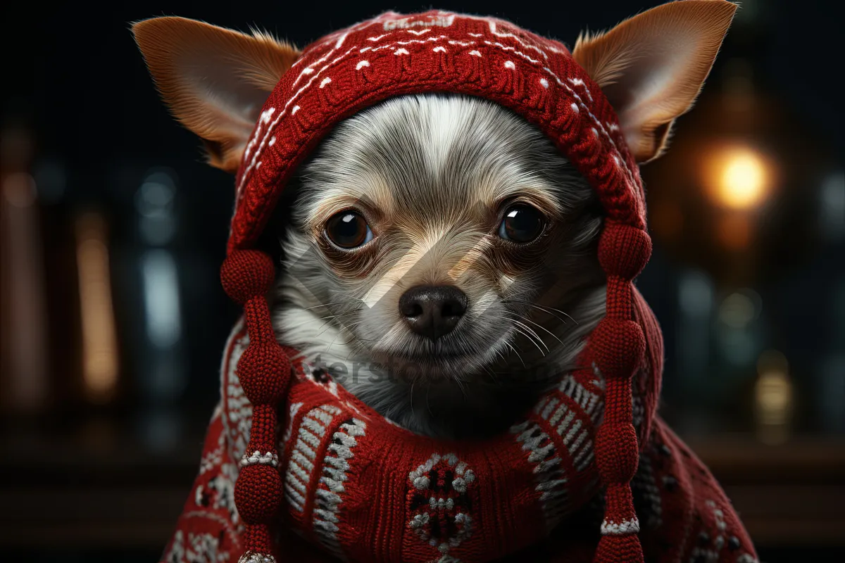 Picture of Cute Chihuahua Puppy in Studio Portrait Shot