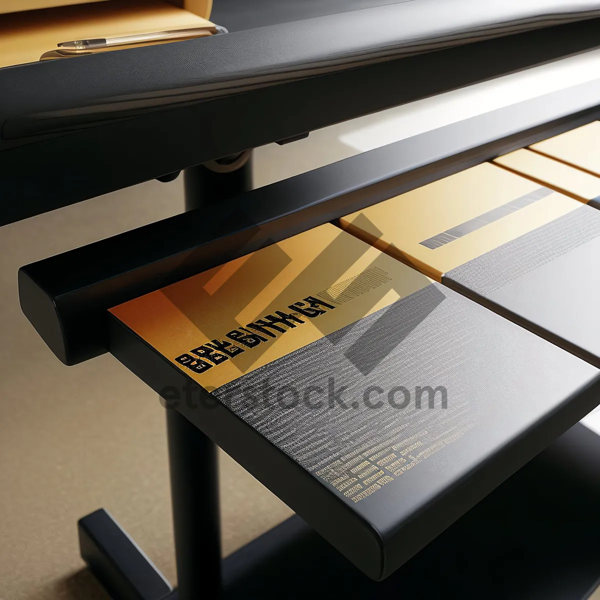 Picture of Grand Piano with Black Keys - Musical Instrument