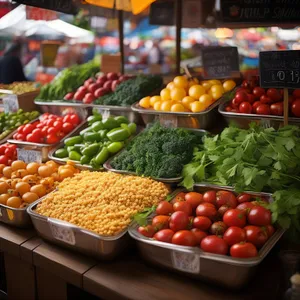 Fresh fruits and vegetables at the grocery store