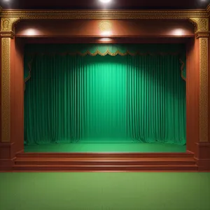 Vintage Theater Curtain with Decorative Border