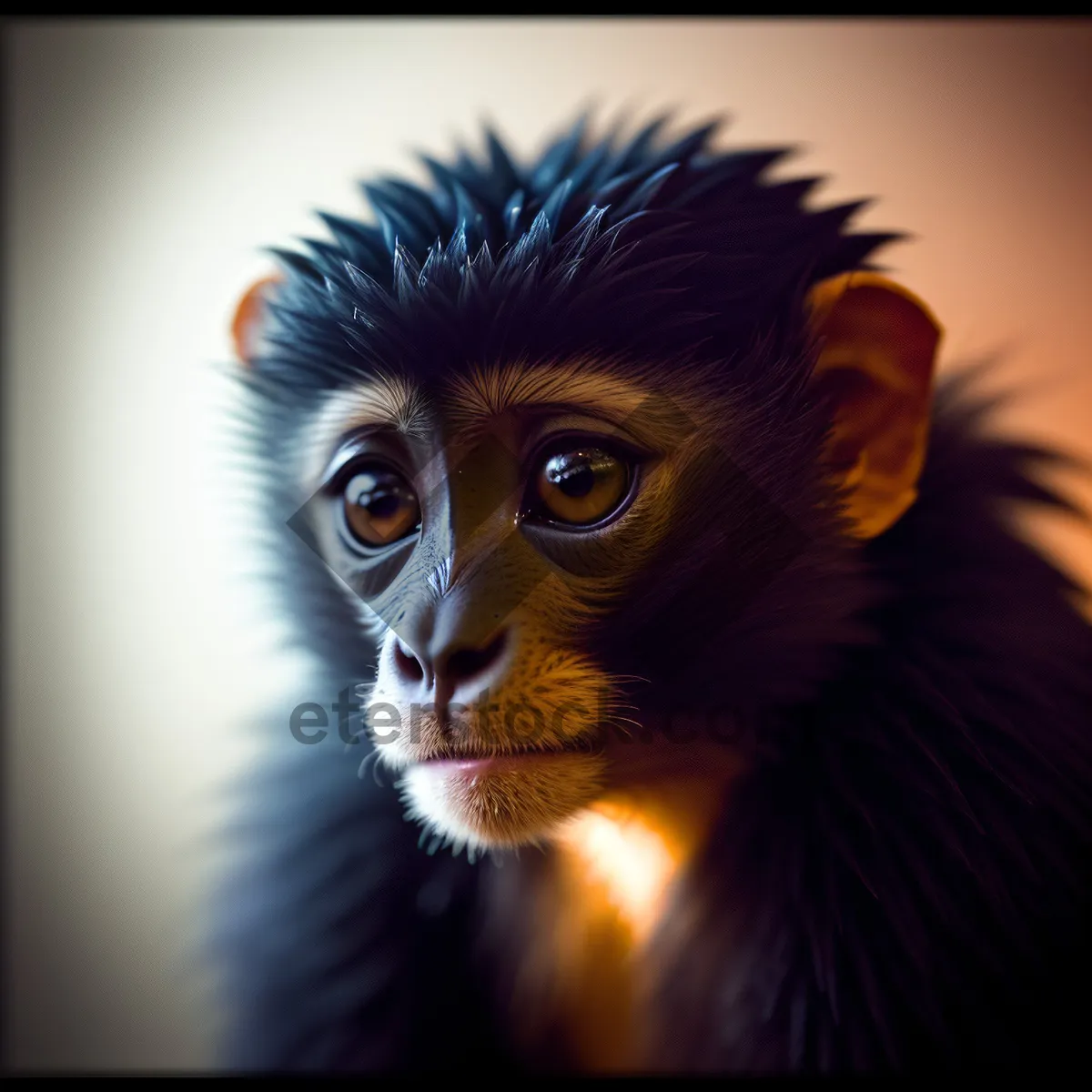 Picture of Cute Primate with Piercing Eyes in Wild