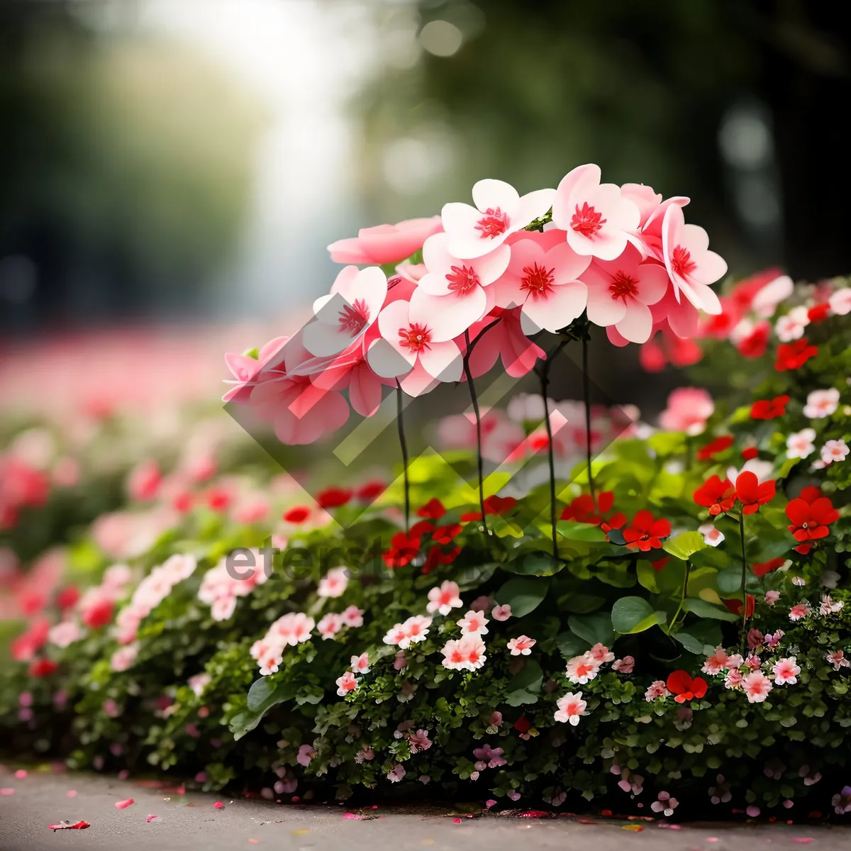 Picture of Pink Spring Blossom in Garden: Floral Beauty