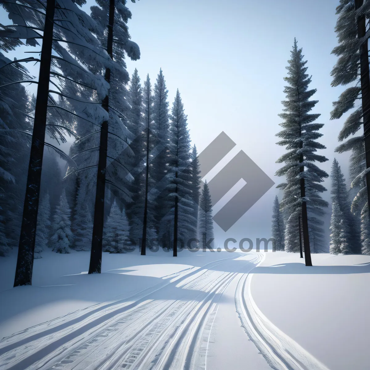 Picture of Enchanted Alpine Beauty: Majestic Snow-Blanketed Mountain Landscape