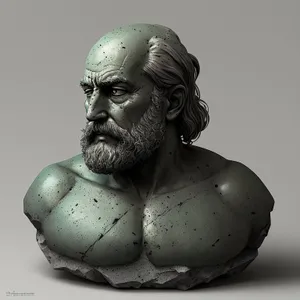 Ancient Man Bust Sculpture - Sacred Art Figure