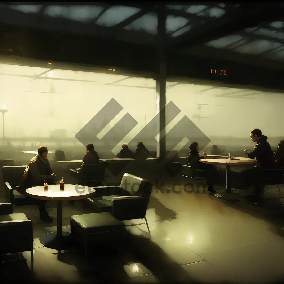 Picture of Modern Classroom Interior with Furniture and Chairs