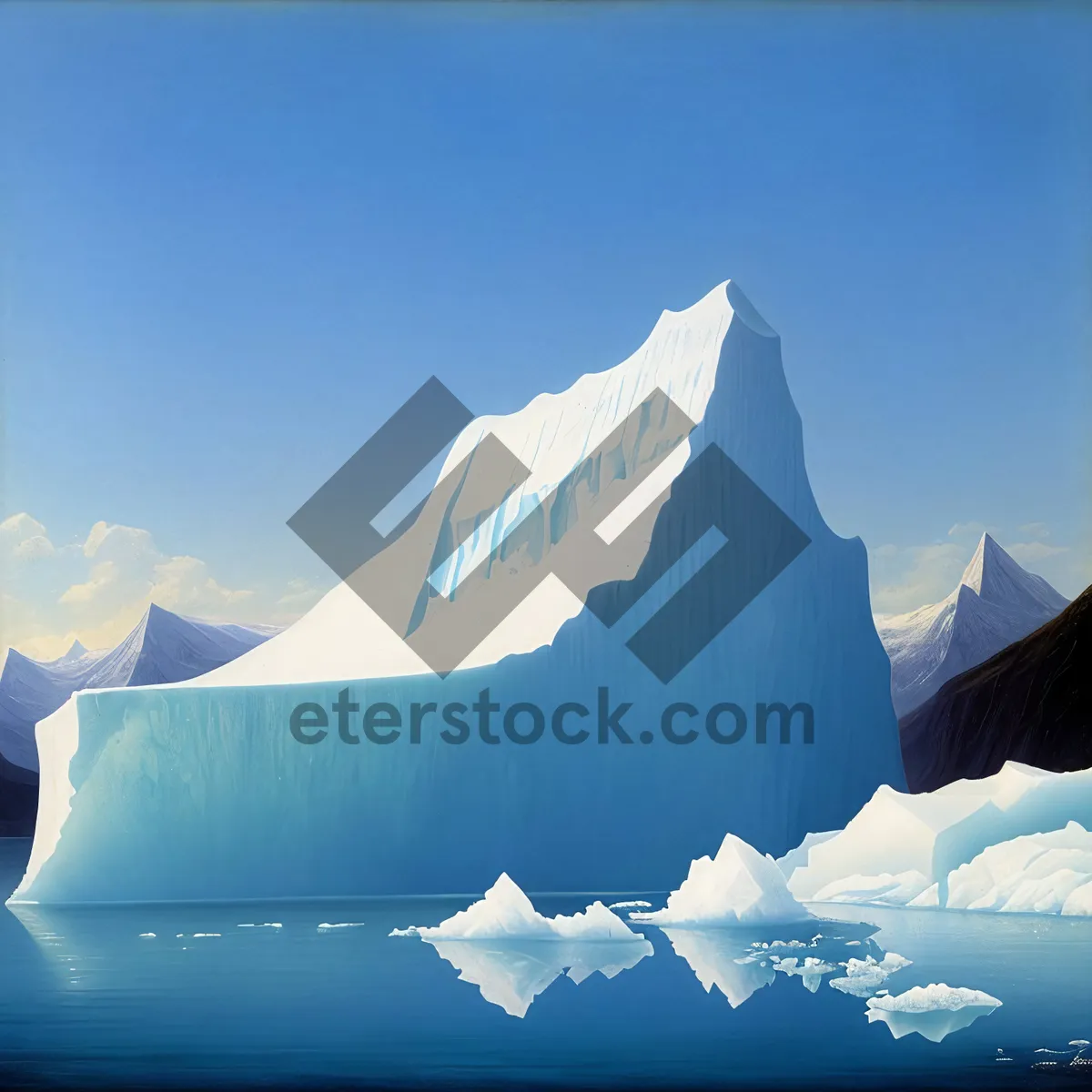 Picture of Majestic Winter Glacier Landscape with Snow-Capped Peaks